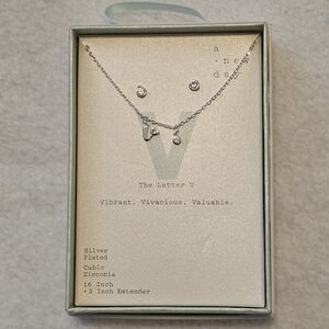 Silver Plated Necklace and Earring Set